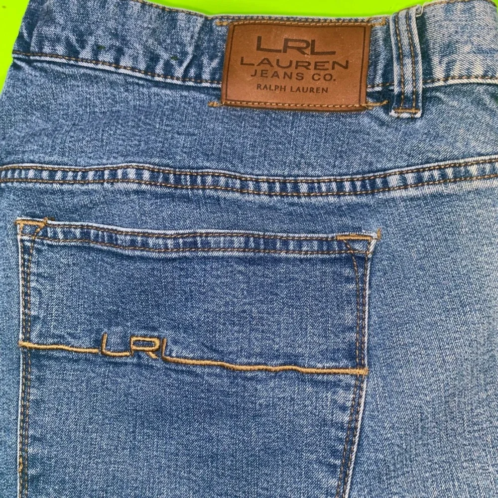 Lauren Ralph Lauren Jeans Co Womens 20W‎ Medium Wash Straight Leg Denim Blue